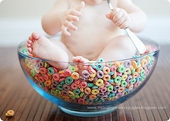 baby and fruit loops
